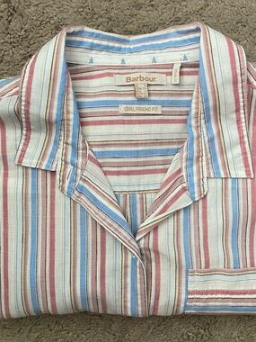 Barbour Striped Button-Down Shirt in Pink, Blue & Cream